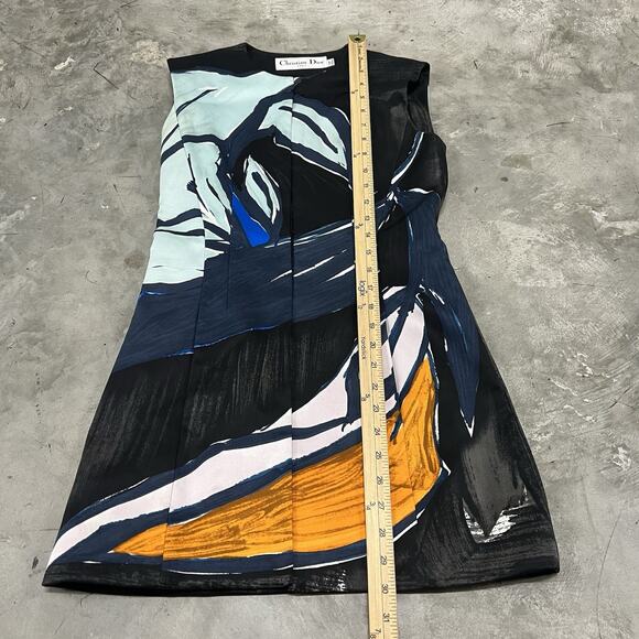 Christian Dior Sleeveless Dress Size F 34/US 2 Hook Eye Loop Closure Multicolor - Picture 2 of 8